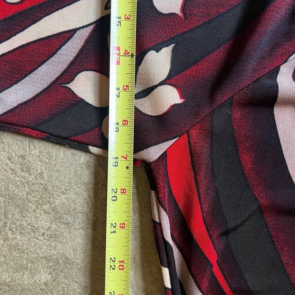 Vtg Y2K Womens Top Black Red Floral Slinky Whimsigoth Artsy Goth Festival Disco - Picture 6 of 7